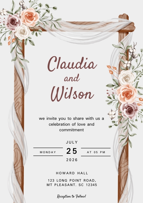 Wedding Invitation poster template | PosterMyWall