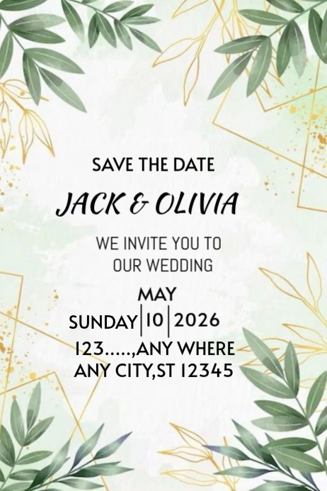 Wedding Invitation Posters Template | PosterMyWall