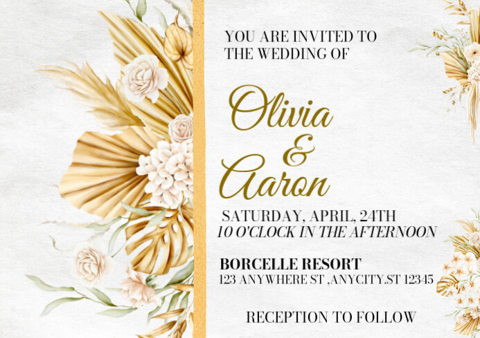 Modèle Wedding Invitation Reception | PosterMyWall