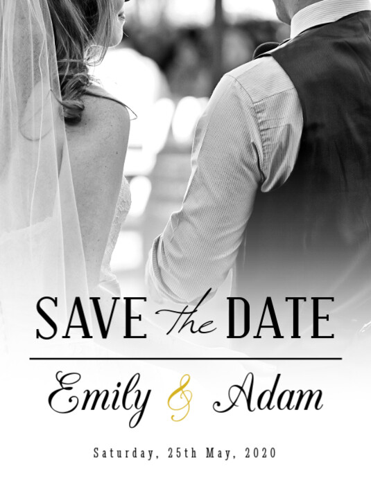 Wedding Invitation Save the Date Flyer Template PosterMyWall