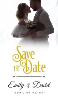 Wedding Invitation Save the Date Template Digital Display (9:16)