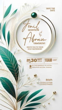 Wedding Invitation Template Digital Display (9:16)