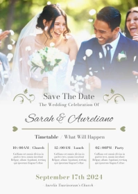 Wedding invitation template design 2024 2025 A6