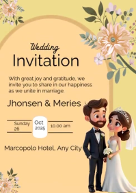 Wedding Invitation Template A5