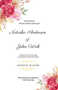 Wedding Invitation Template Kalahating pahina na Wide