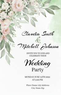 Wedding Invitation Template ความกว้างแบบครึ่งหน้า