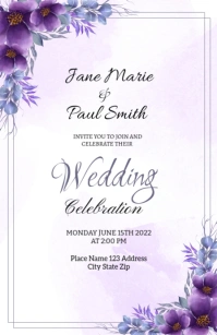 Wedding Invitation Template Half Page Wide