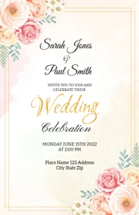 Wedding Invitation Template Media Página Ancho