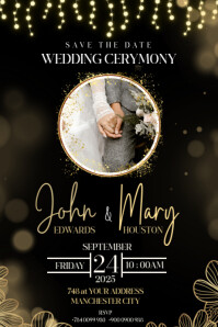 Czarny Wedding Ceremony Poster Template