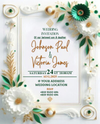 Blanc Wedding Invitation Instagram Portrait Template
