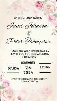 Wedding invitation video save the date Digital Display (9:16) template
