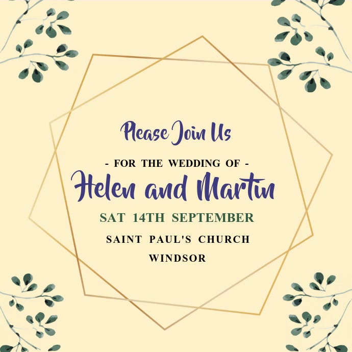 Wedding Invitation Video Template Square (1:1)