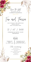 Wedding Invitation White Roll Up Banner 3' × 6' template