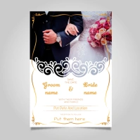 Wedding invitations card Logótipo template