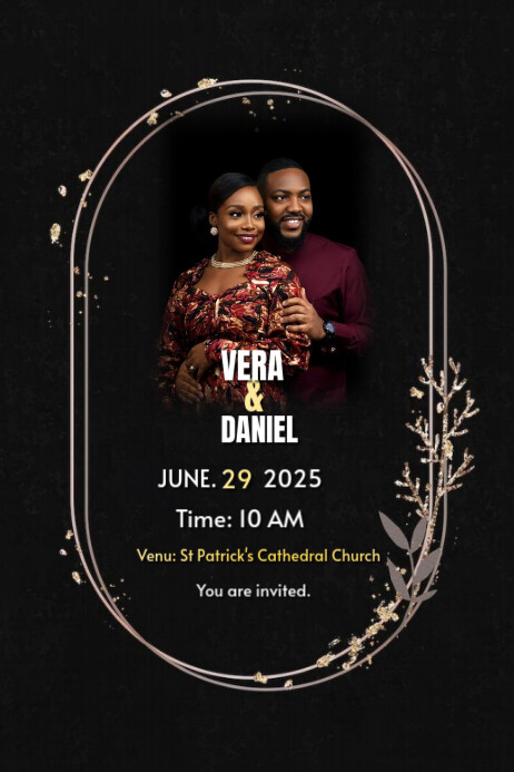 Wedding invitations Banner 4' × 6' template