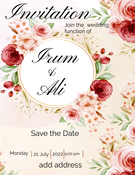 Invitation Message Poster Copy of Wedding invitations poster | PosterMyWall