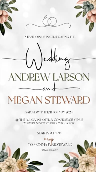 Wedding invite invitation instagram story vid template