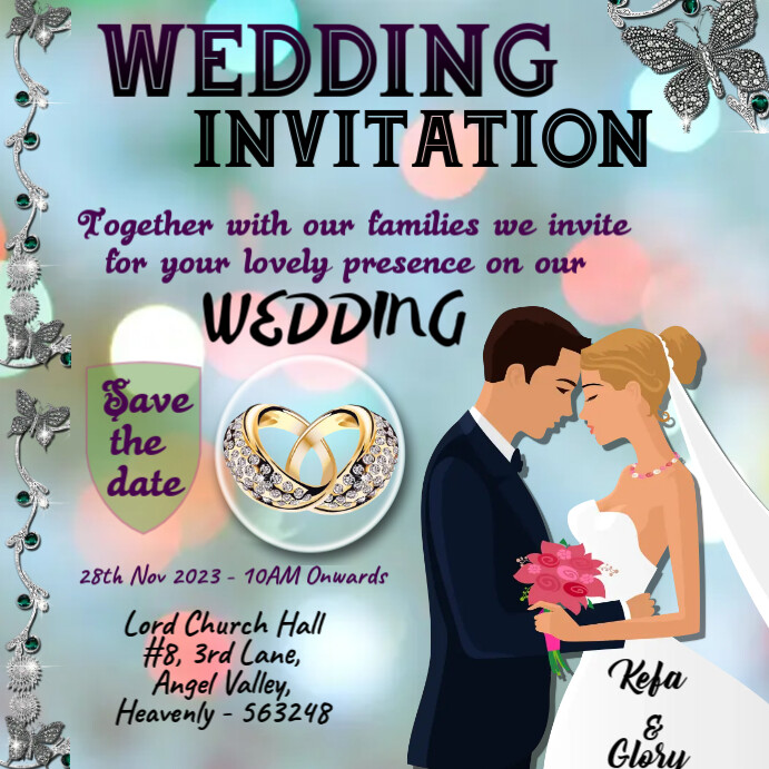 wedding invitiation, marriage invitat Template | PosterMyWall