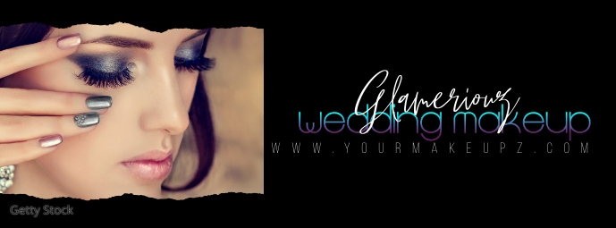 Wedding Makeup Beauty Banner Couverture Facebook template