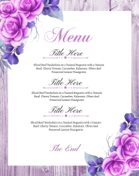 Wedding Menu Card Poster/Wallboard template