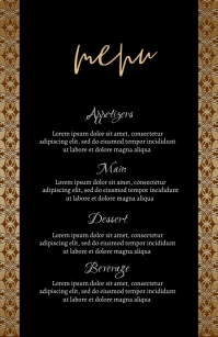 Wedding Menu card Wide Setengah Halaman template