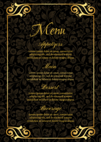Wedding Menu Card A6 template