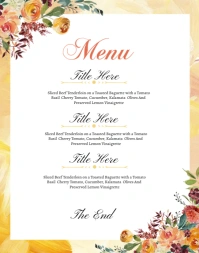 Wedding Menu Card Poster/Wallboard template