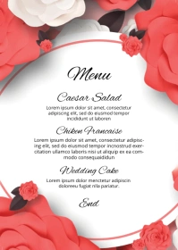 Wedding Menu Card floral frameTemplate (1) A6