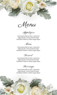 Wedding Menu Card template US Legal