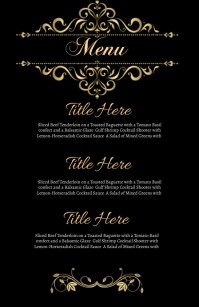 Wedding Menu card Template Media Página Ancho