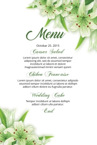 Wedding Menu Card Template Label