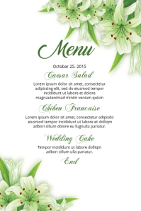 Wedding Menu Card Template Étiquette