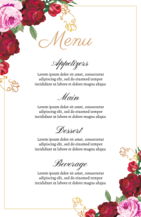 Wit Restaurant Menu Half Page Wide Template