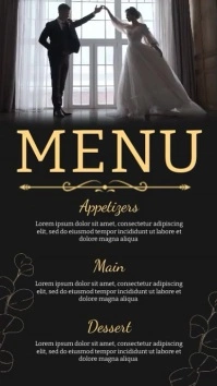 Wedding Menu Card template Digital Display (9:16)