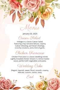 Wedding Menu Card Template Label