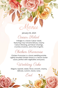 Wedding Menu Card Template Etykieta