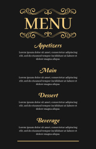 Wedding Menu card Template Mezza pagina Wide