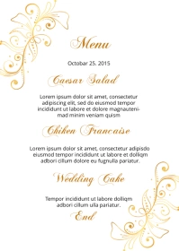 Wedding Menu Card Template A6