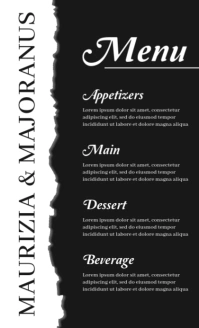 Wedding Menu Card template US Legal