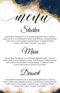 wedding menu card template Halv side bred