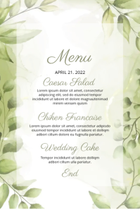 Wedding Menu Card Template Etykieta