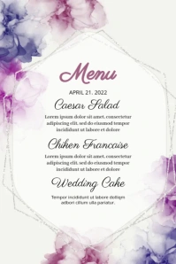 Wedding Menu Card Template Etiqueta