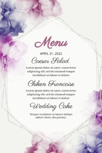 Wedding Menu Card Template Rótulo