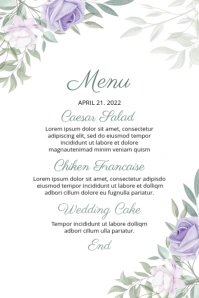 Wedding Menu Card Template Label