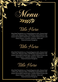 Wedding Menu A6 template