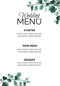 Wedding menu A2 template