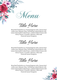 White Menu A6 Template