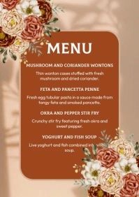 Wedding Menu A4 template
