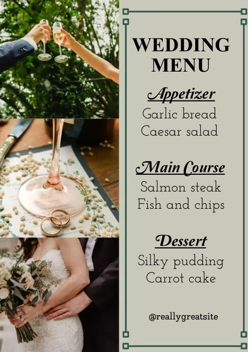 Wedding Menu A4 template