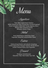 Wedding Menu Flyer A6 template